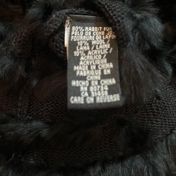 BCBG Rabbit Fur Off-Shoulder Top Black NWT - Picture 7 of 10